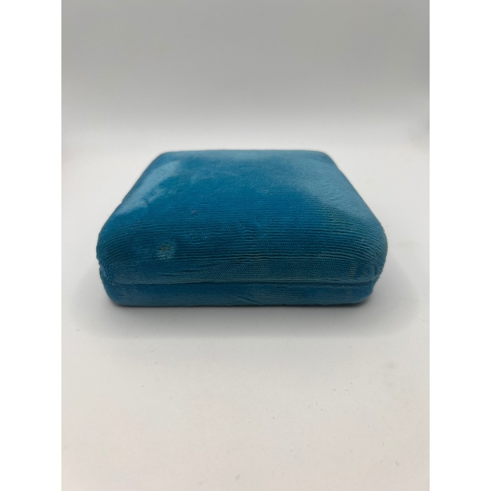 Vintage Blue Velvet Jewelry Presentation Box Bracelet Holder Glamour Storage